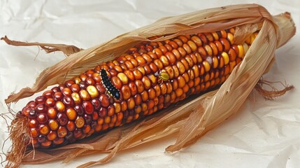 Infested Corn Cob: A Close-Up Study of Maize Pests