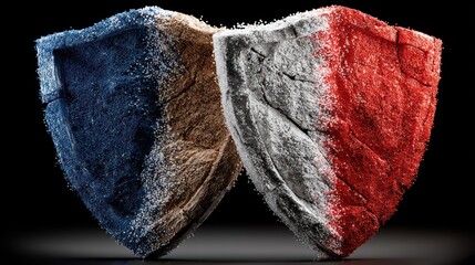 Digital Art: Fractured Shields, Patriotism, Security