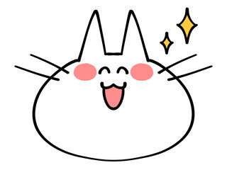 顔のみにゃんこのアイコンイラスト素材