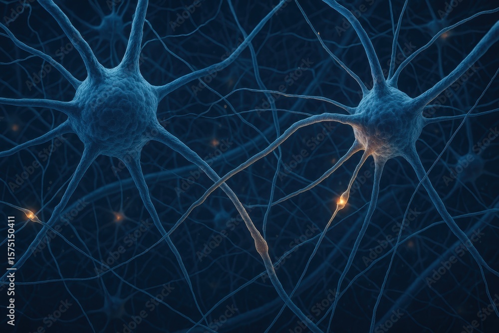 Aufkleber detailed microscopic view of neural pathways showing brain cell connections and synaptic activity