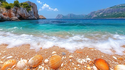 Obraz premium A glowing futuristic cityscape at night, with towering skyscrapers reflecting neon lights in a calm river.