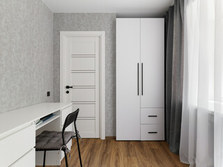 interior design. interior photography of an apartment for rent. One-room apartment with a simple...