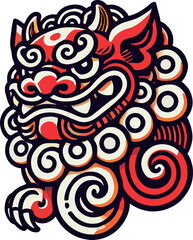 赤いシーサーのアイコン