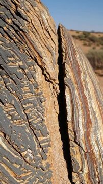 4K UHD Video of a Small Crevice in a Rock