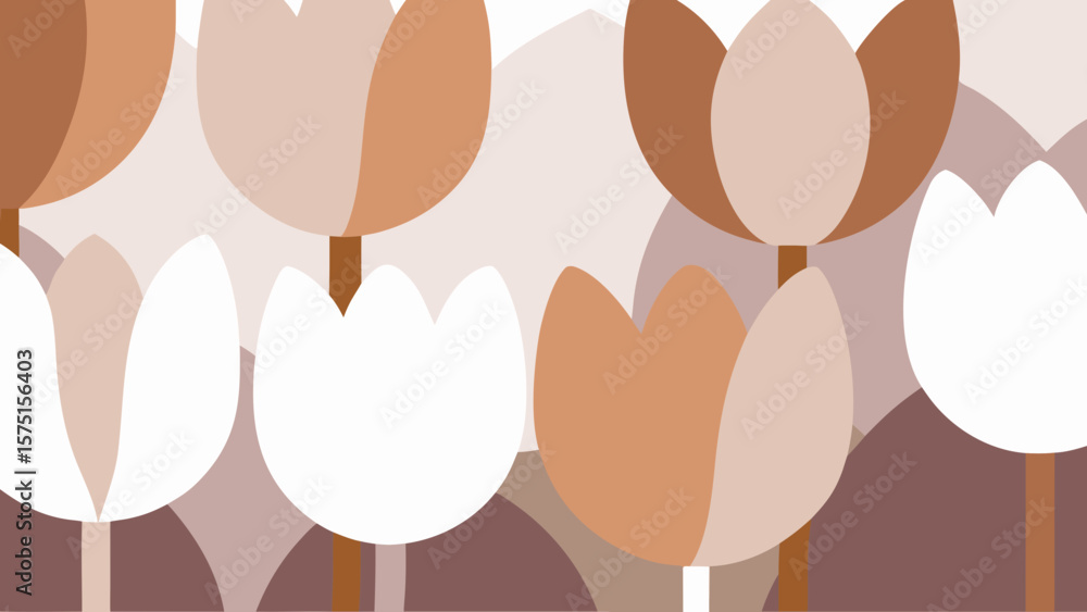 Aufkleber abstract floral pattern in earthy tones with transparency seamless design elements