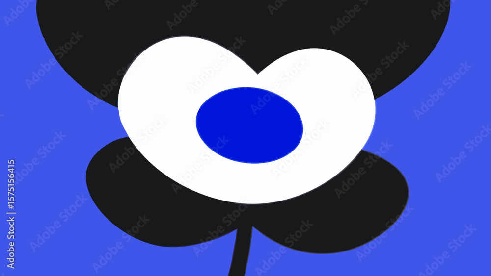 Poster abstract flower composition with geometric shapes and transparency for various design projects
