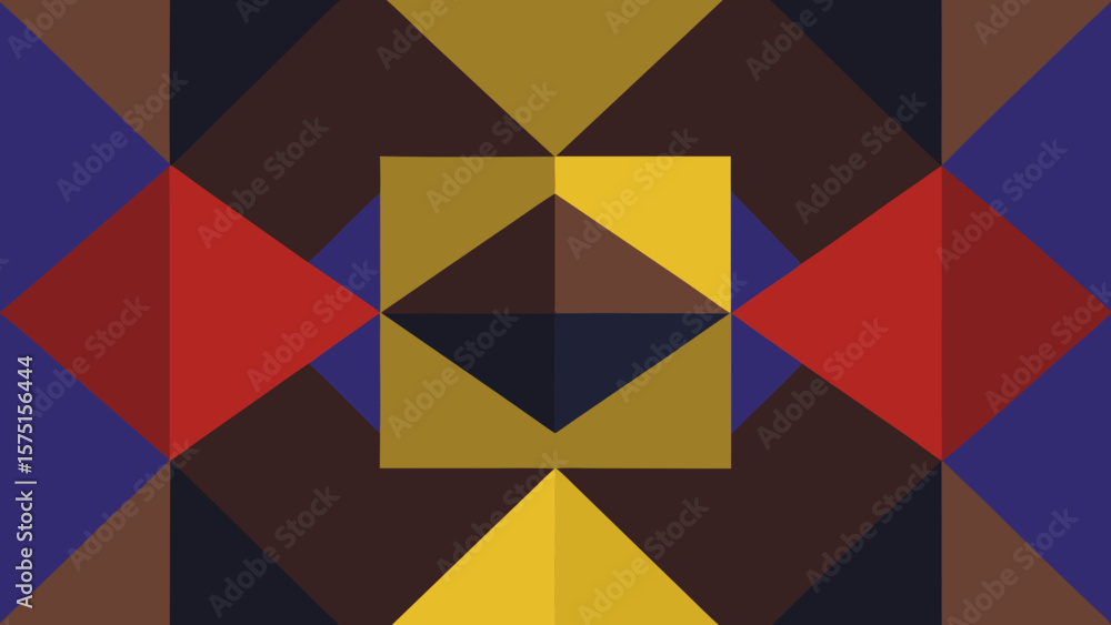 Poster abstract geometric composition with colorful shapes and harmonious color palette illustration