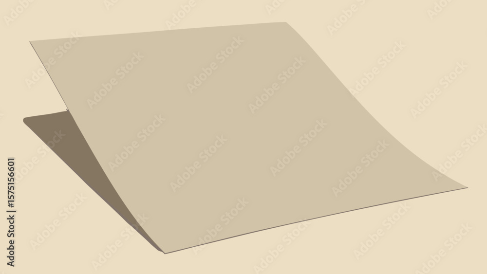 Poster beige paper with shadow effect in perspective for creative design concepts.