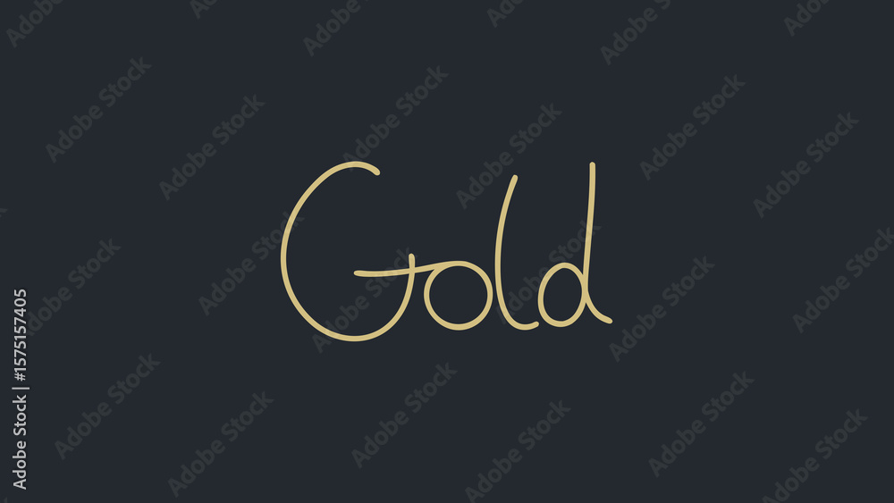 Poster elegant scripted gold text on a dark background for luxurious branding concepts