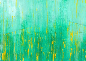Fototapeta premium abstract background of green and yellow colors in acrylic painting
