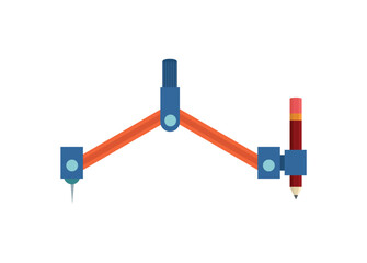 Drawing compass. Simple flat illustration