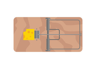 Mouse trap. Simple flat illustration.
