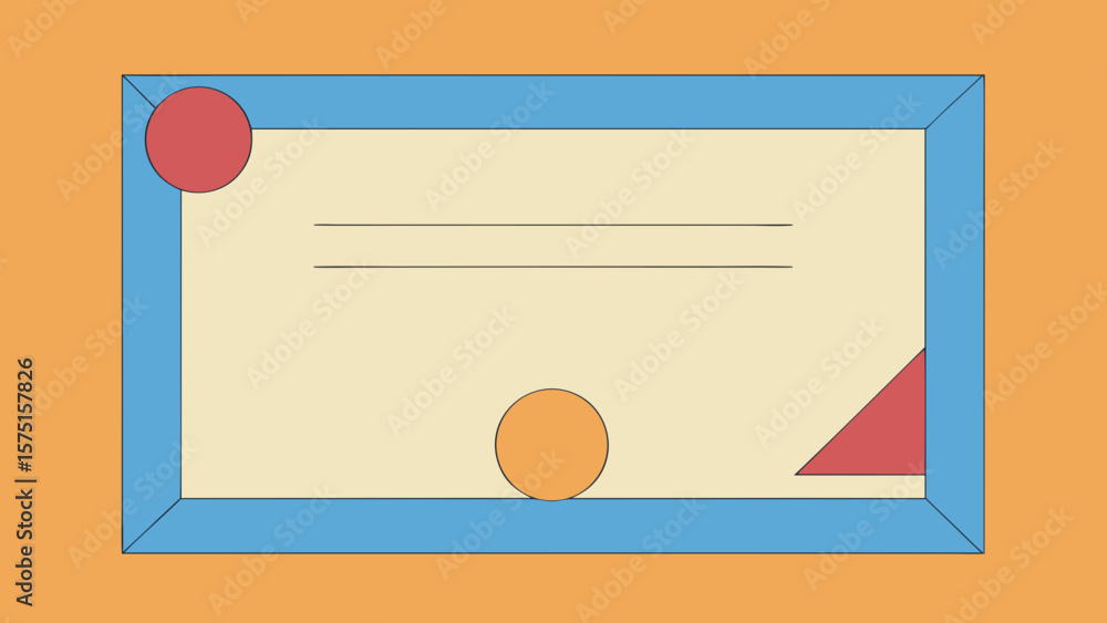 Aufkleber simple geometric certificate template with customizable space and decorative elements