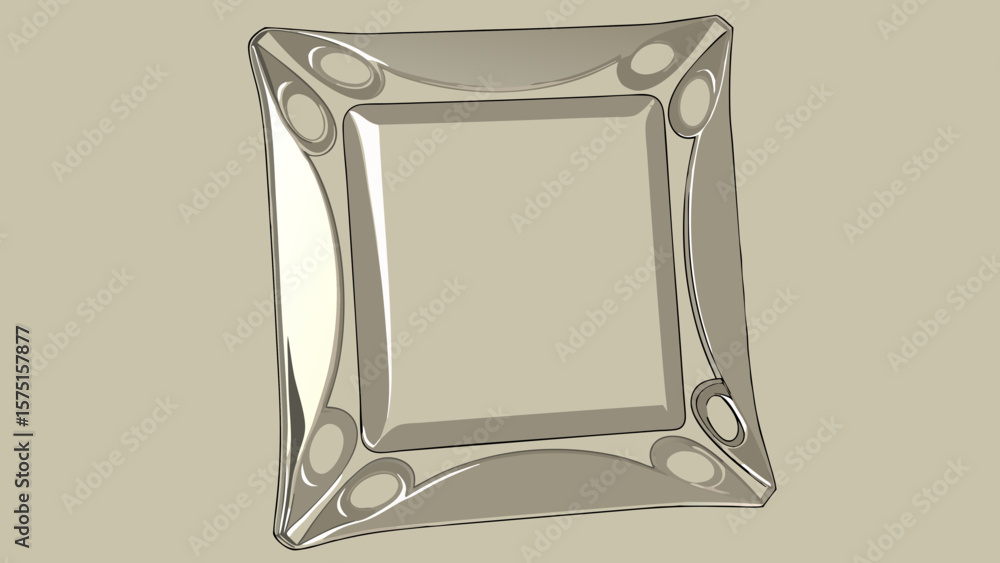 Poster stylish decorative square frame in a modern minimalist and simple graphic style