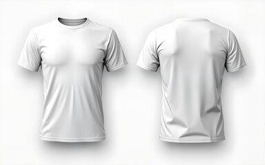 Mockup template for a blank t-shirt, highlighting both front and back views for print and graphic design. High quality