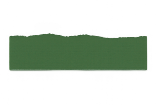 Green torn paper strip revealing transparent background, representing sustainability and environmental consciousness
