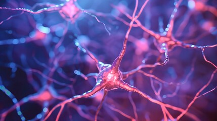 Microscopic view of connective tissue showing cells embedded in an extracellular matrix with fibers (collagen, elastic), highlighting its role in support, structure, and connection of body tissues