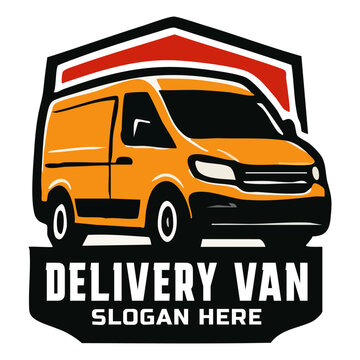 Bold delivery van company logo badge emblems
