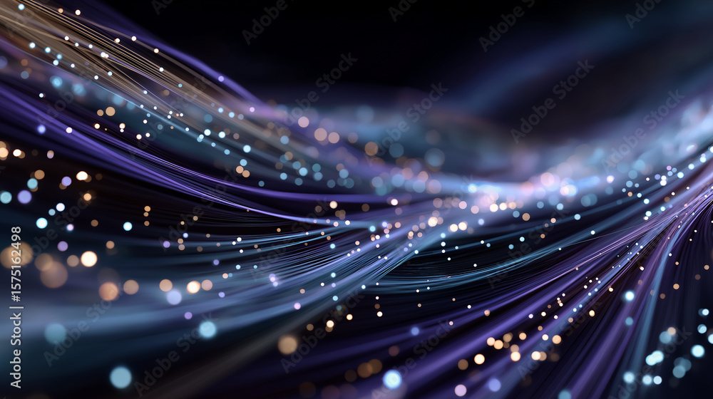 Poster abstract digital flow: a stunning digital abstraction, composed of flowing lines of light and radian