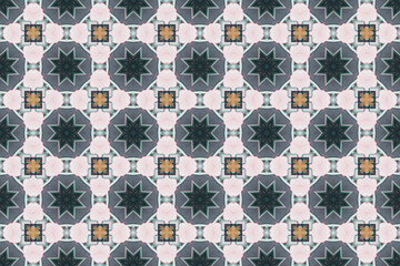 Seamless Background Graphic Fabric Tile Shape Fashion Perspective Geometric Visual Textile Interior Endless Luxury Digital Wallpaper Template Symmetric Cloth Art Texture Design Decoration Pattern.