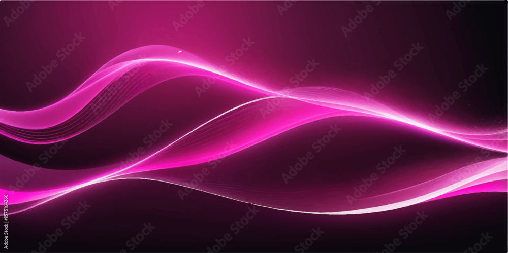 Poster abstract purple wave background with glowing flowing lines and smooth swirling texture