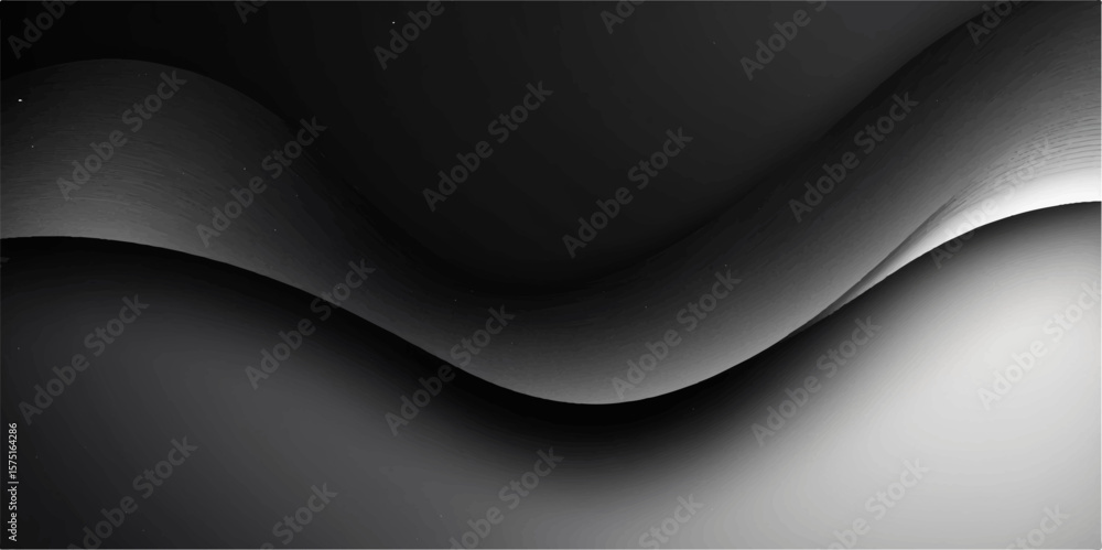 Aufkleber abstract black and white background with smooth wave design and futuristic digital texture