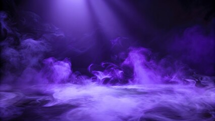 Purple smoke and spotlight creating dramatic stage background

