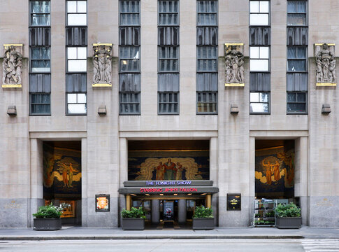 Rockefeller Center in New York City, with entrance to Tonight Show studio