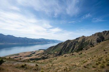 Lake Hawea view from Isthmus Peak, New Zealand