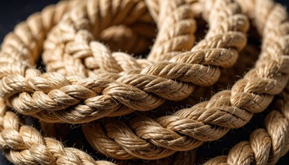 Closeup of twisted nautical rope