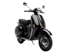  Sleek black classic vintage scooter showcased in minimalist studio lighting environment © Pungkas