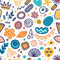 Abstract pattern with colorful organic shapes