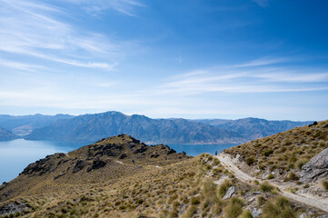 Lake Hawea view from Isthmus Peak, New Zealand