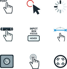 User Interface Design Icons Click, Hover, Scroll, and More