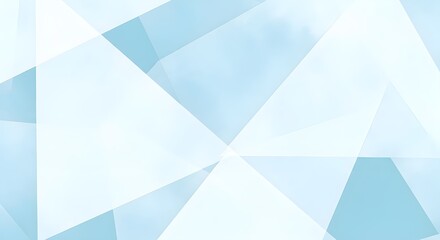 Abstract Geometric Background with Light Blue and White Triangles | Modern Minimalist Design for...