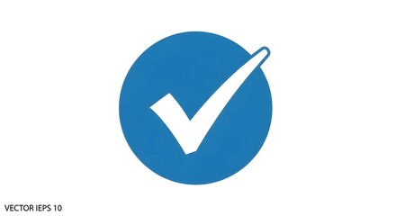 Blue Check Mark Icon in Circle | Confirmation and Approval Symbol for Website Design, User...