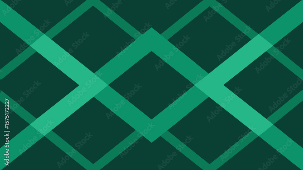 Poster abstract geometric overlapping green lines pattern design with transparency