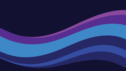 Abstract layered wavy lines illustration with vibrant gradient color shades and dark background