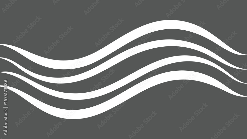 Poster abstract wave lines design on dark gray background for graphic or web design elements