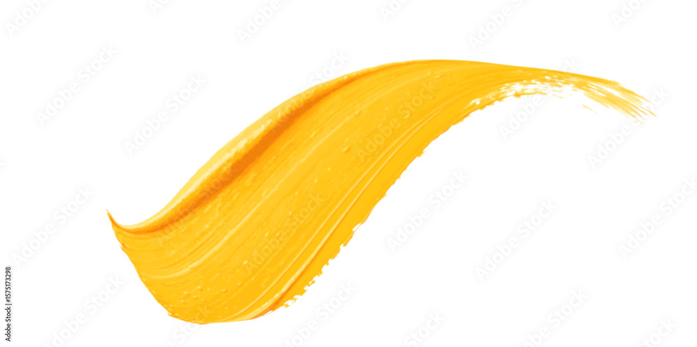 Poster vibrant yellow paint smear on a plain white background in studio lighting creating an abstract and a