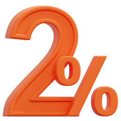 2 Percent 3D Icon