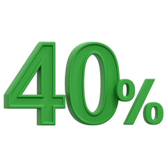 40 Percent 3D Icon