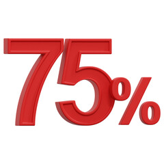 75 Percent 3D Icon