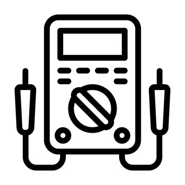 voltmeter outline icon used for electric current measurement