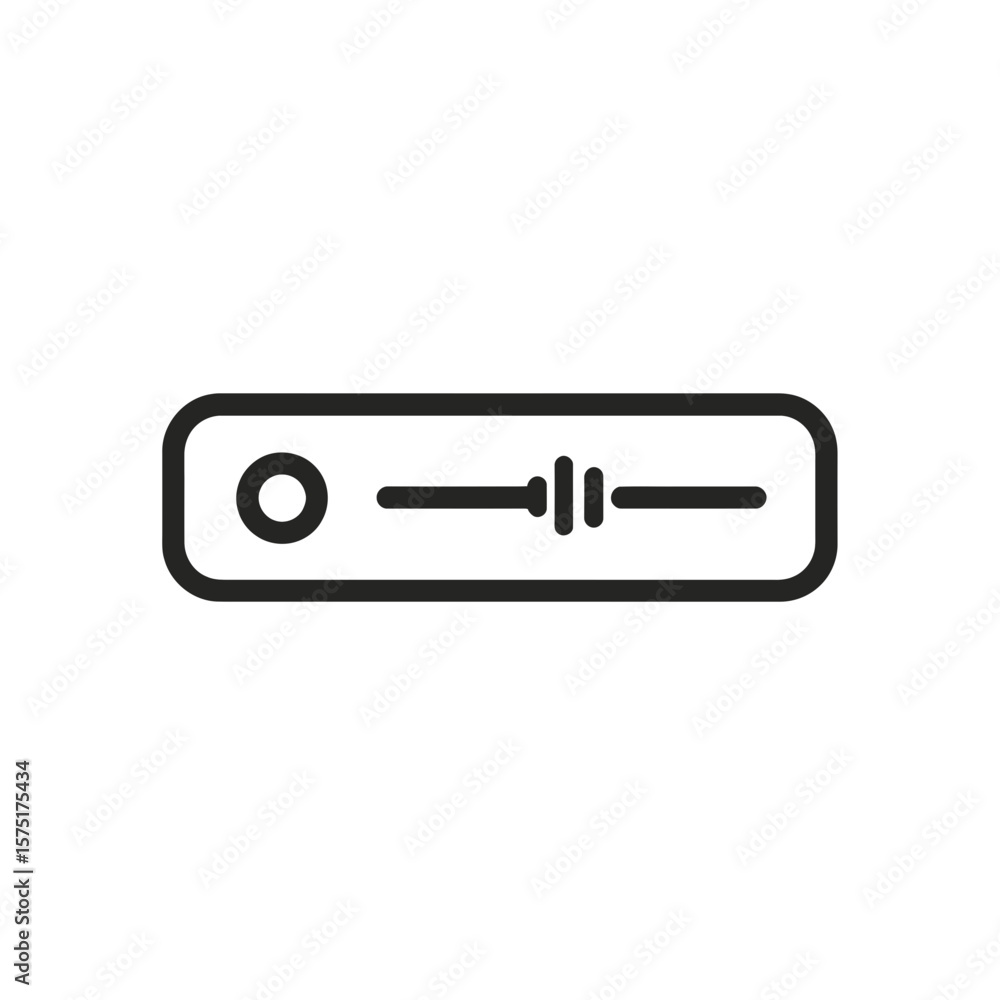 Poster minimalist horizontal slider icon outline, modern graphic element for digital interface design, conc