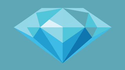 Geometric illustration of a faceted diamond precious gemstone on teal blue background
