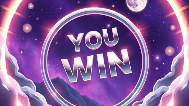 Circular frame with the words you win