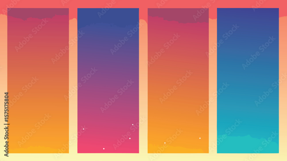Poster gradient abstract backgrounds of colorful vertical rectangles for diverse artistic creative use