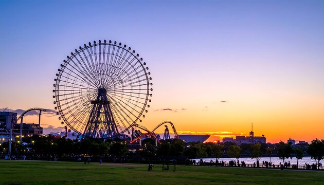 Park Ferris wheel sunset - Powered by Adobe
