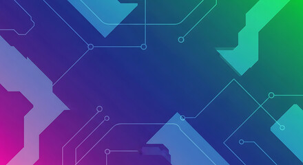 Abstract Tech Background: Gradient Arrows & Circuit Design